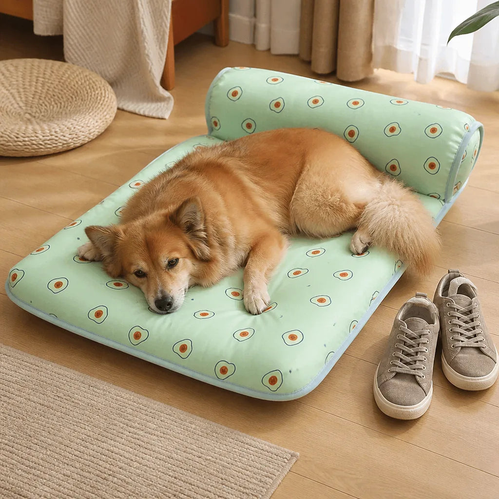 canape-lit-pour-chien-avec-oreiller