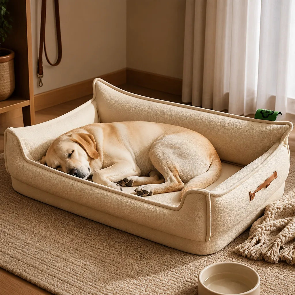 canape-lit-pour-chien-en-simili-cuir