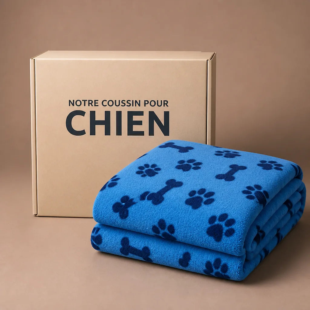 Couverture Polaire Bleue Pour Chien Os Et Pattes