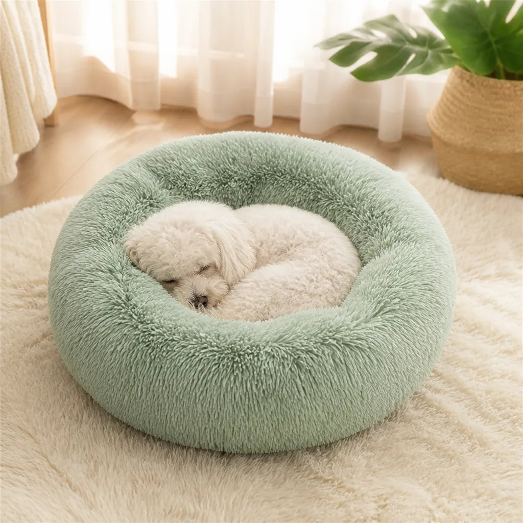 Lit Rond En Peluche Pour Chien