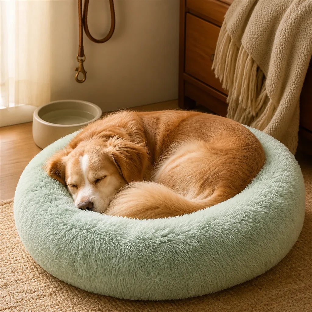 lit-rond-en-peluche-pour-chien