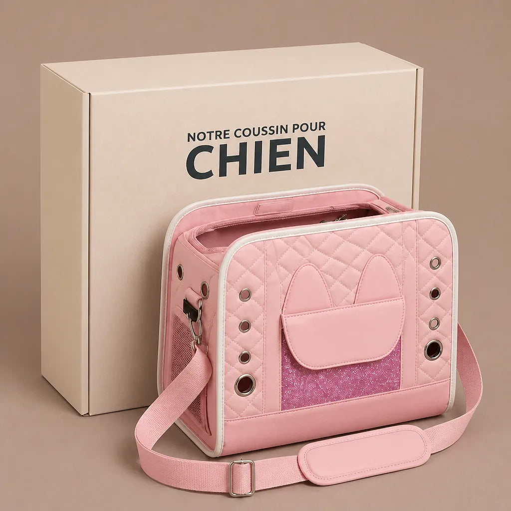 Sac De Transport Bandoulière Rose Pour Petit Petit Chien